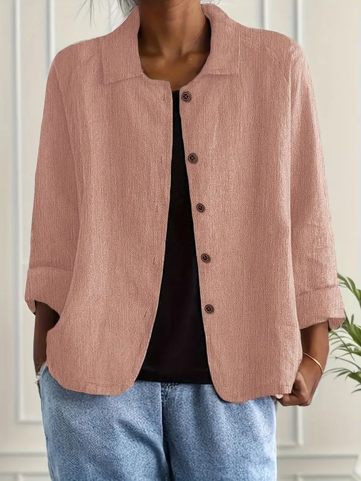 Women's Casual Button Front Lightweight Jacket Blouse