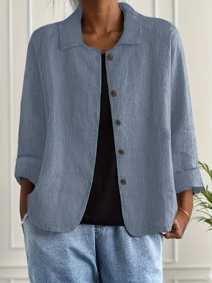 Women's Casual Button Front Lightweight Jacket Blouse