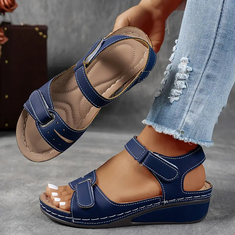 Women's Orthopedic Wedge Sandals with Double Buckle