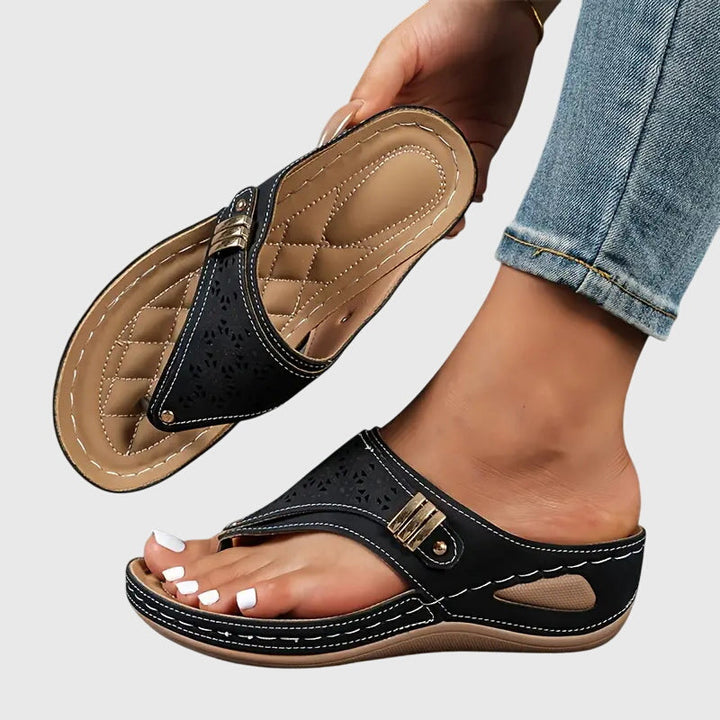 Women's Orthopedic Wedge Thong Flip Flop Sandals