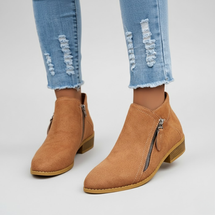 Women's Side Zip Round Toe orthopedic Ankle Boots