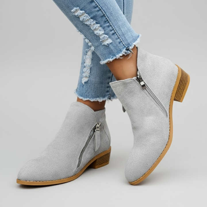 Women's Side Zip Round Toe orthopedic Ankle Boots
