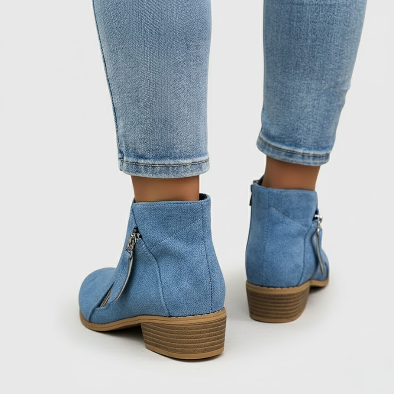 Women's Side Zip Round Toe orthopedic Ankle Boots