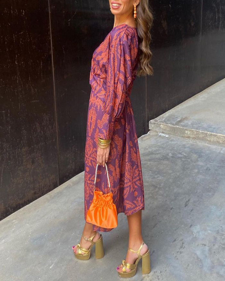 Women's Wedding Guest Printed A-Line Maxi Dress