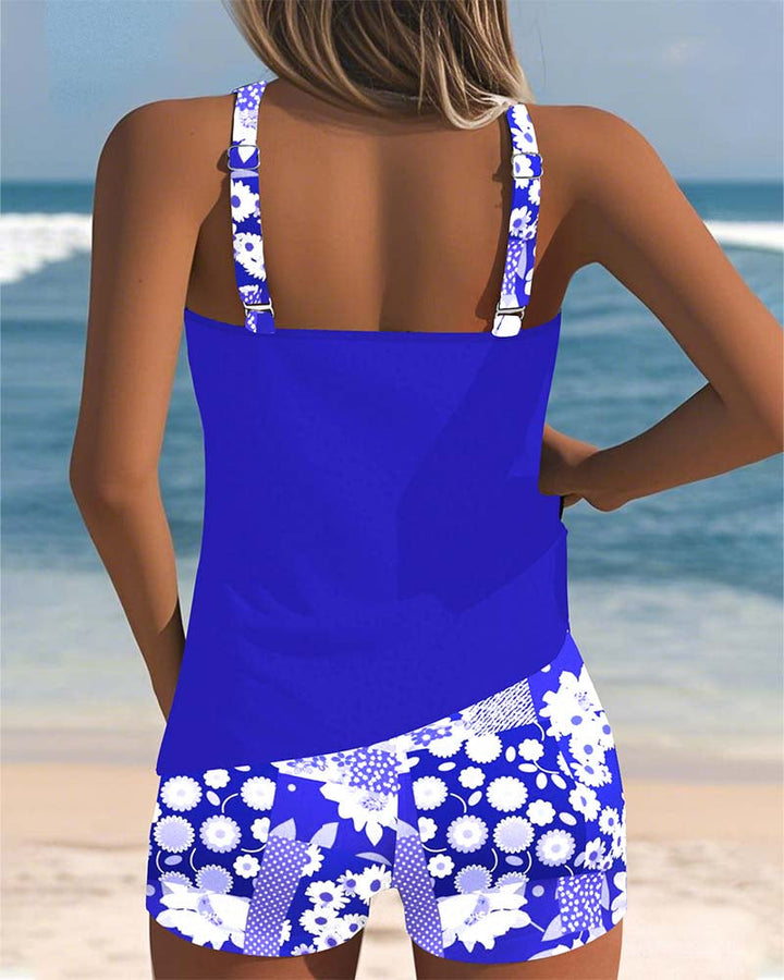 Women's Floral Tankini Swim Set Racerback Two Piece