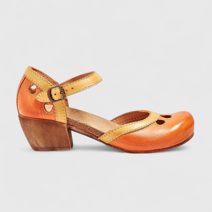 Women's Orthopedic Cutout Buckle Strap Block Heel Sandals