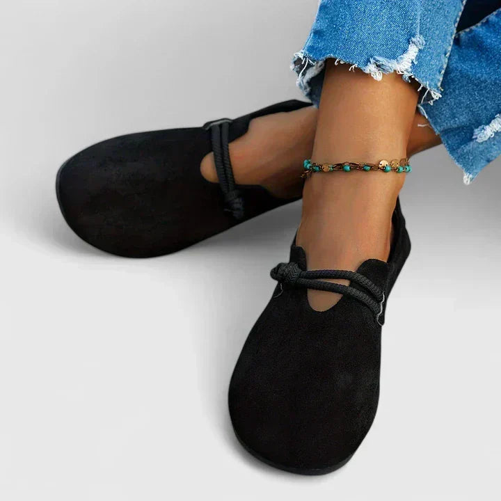 Women's Orthopedic Suede Slip On Ankle Strap Loafers