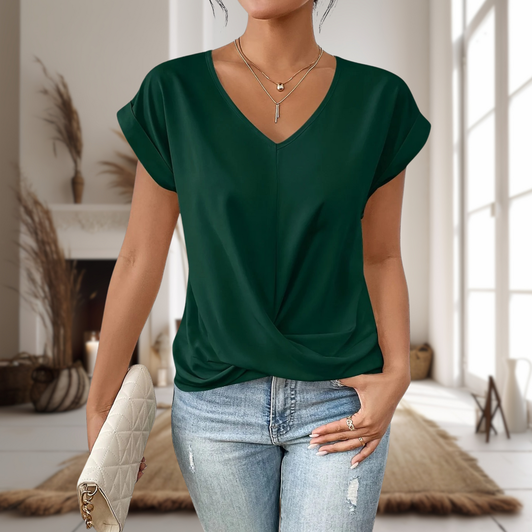 Women's V-Neck Short Sleeve Casual T-Shirt