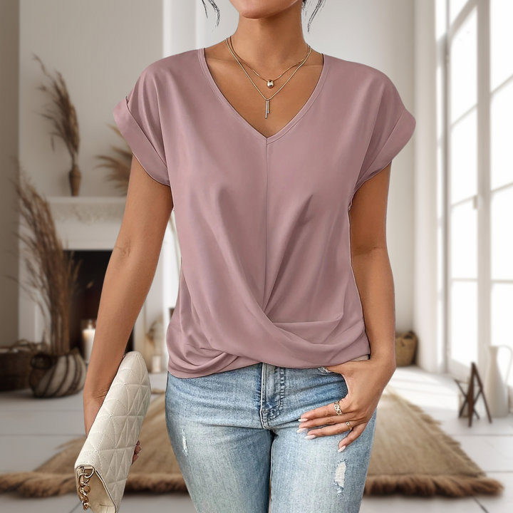 Women's V-Neck Short Sleeve Casual T-Shirt