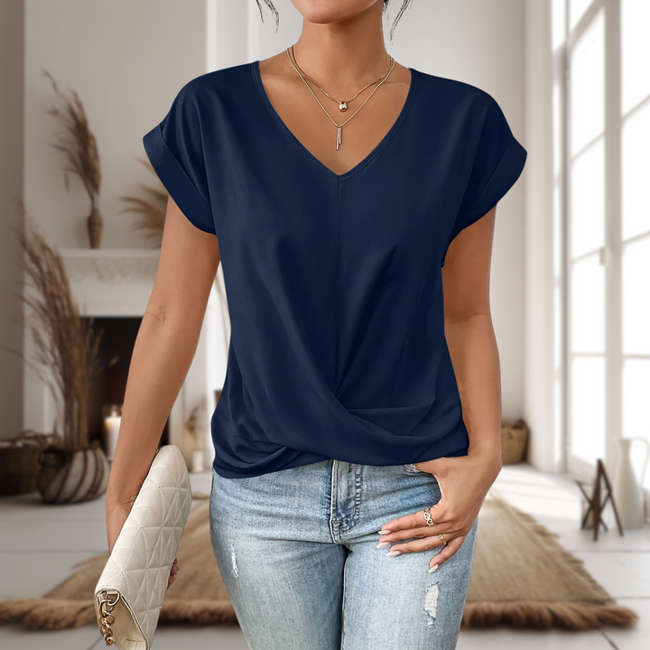 Women's V-Neck Short Sleeve Casual T-Shirt