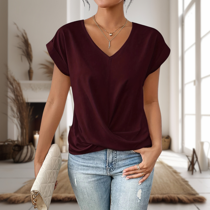Women's V-Neck Short Sleeve Casual T-Shirt