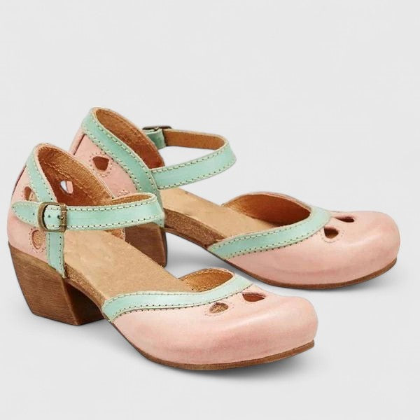 Women's Orthopedic Cutout Buckle Strap Block Heel Sandals