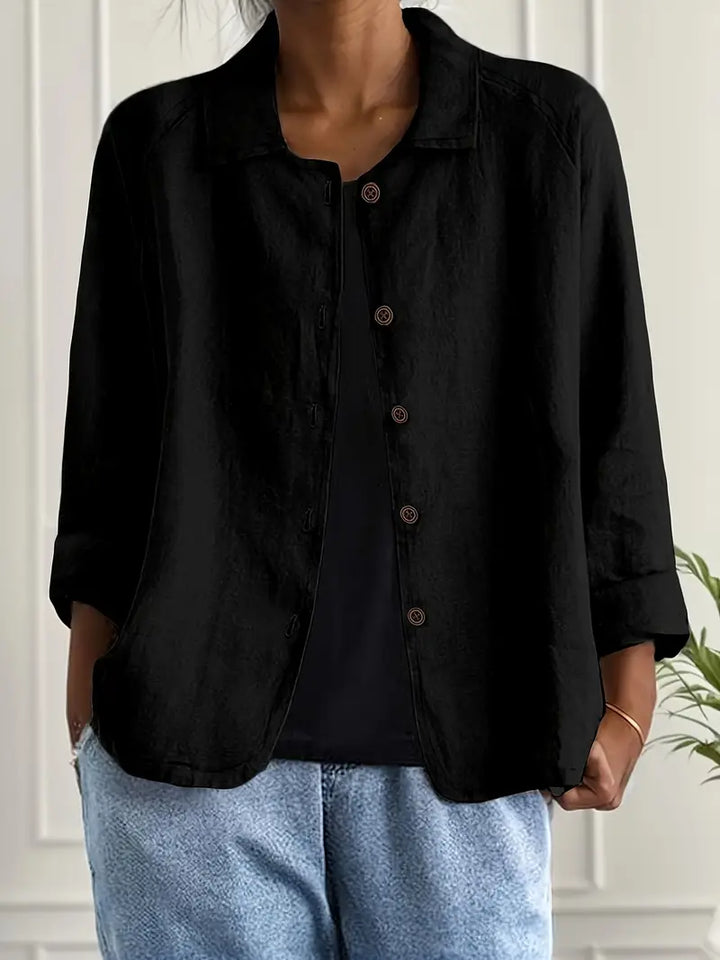 Women's Casual Button Front Lightweight Jacket Blouse