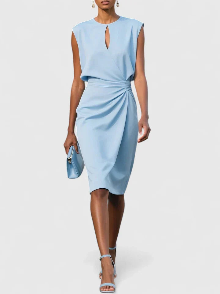 Women's Sleeveless Keyhole Neck Wrap Midi Dress