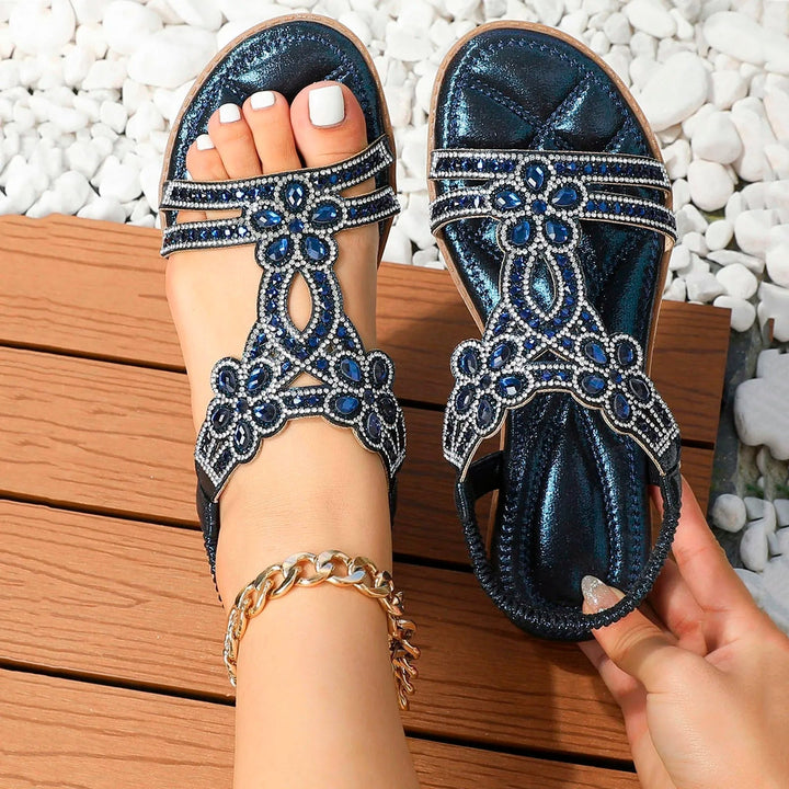 Women's Orthopedic Boho Flat Sandals with Embellishment