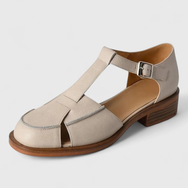 Women's T-Strap Mary Jane Sandals with Low Heel