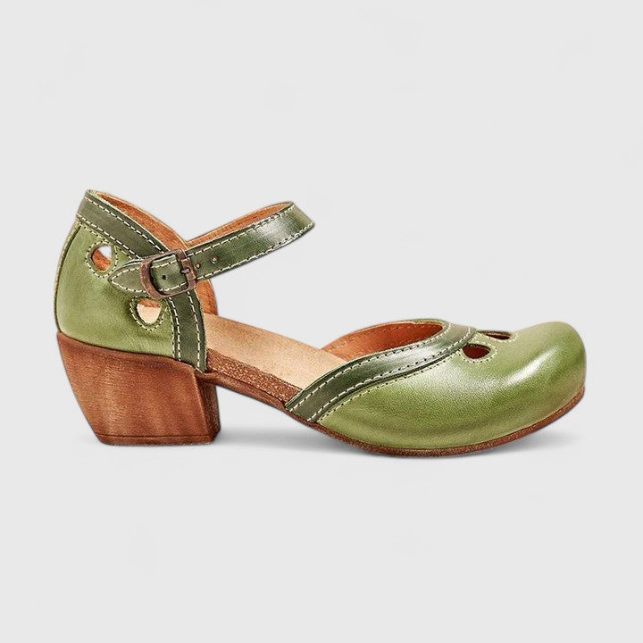 Women's Orthopedic Cutout Buckle Strap Block Heel Sandals