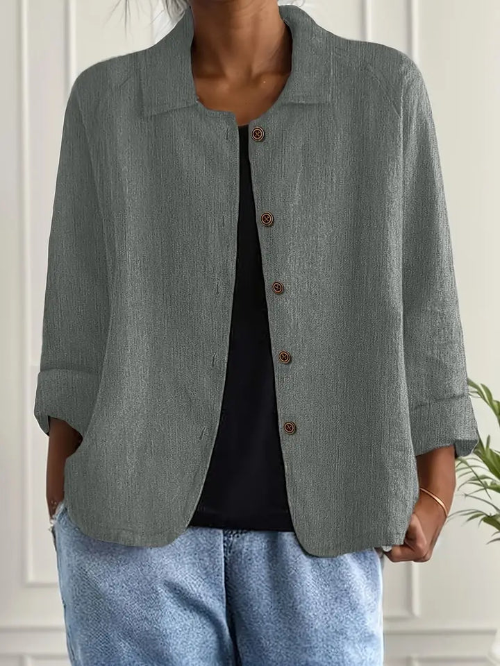 Women's Casual Button Front Lightweight Jacket Blouse