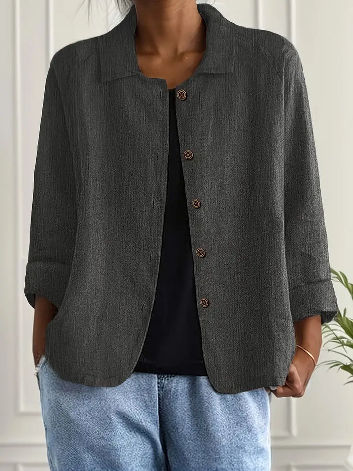 Women's Casual Button Front Lightweight Jacket Blouse