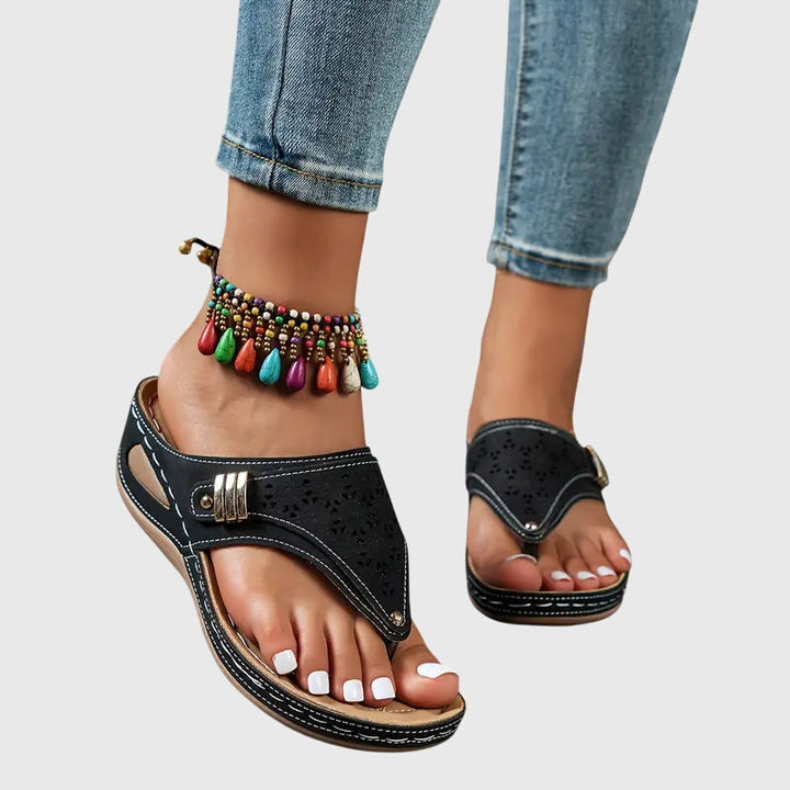 Women's Orthopedic Wedge Thong Flip Flop Sandals