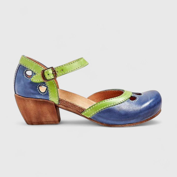Women's Orthopedic Cutout Buckle Strap Block Heel Sandals