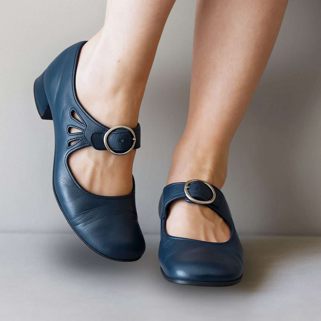 omen's Orthopedic Mary Jane Sandals with Block Heel