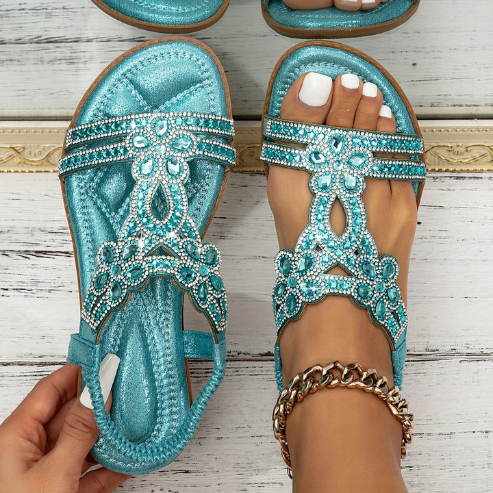 Women's Orthopedic Boho Flat Sandals with Embellishment