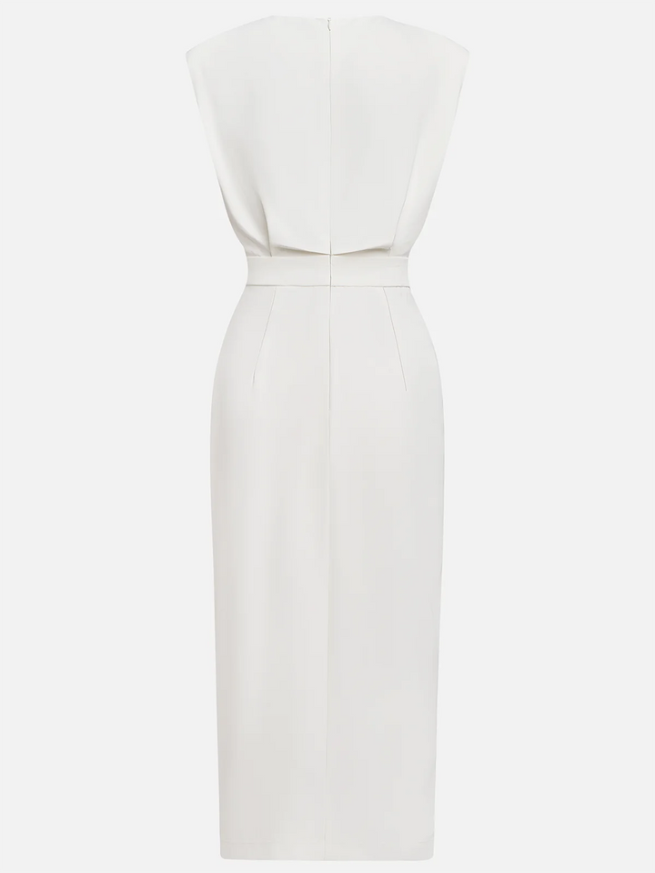 Women's Sleeveless Midi Dress Button Detail Side Split