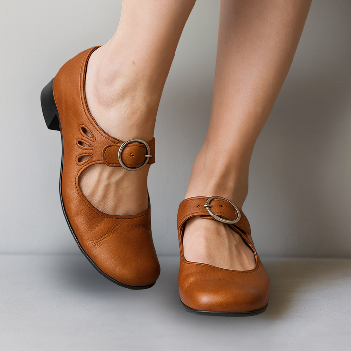 omen's Orthopedic Mary Jane Sandals with Block Heel