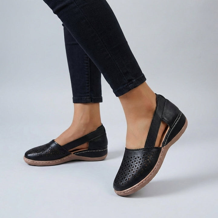 Women's Orthopedic Cutout Slip On Leather Loafers