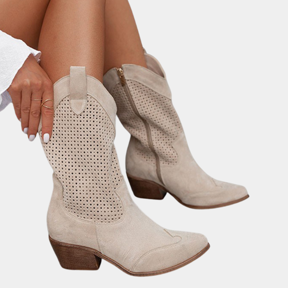 Women's Orthopedic Cutout Western Cowboy Boots