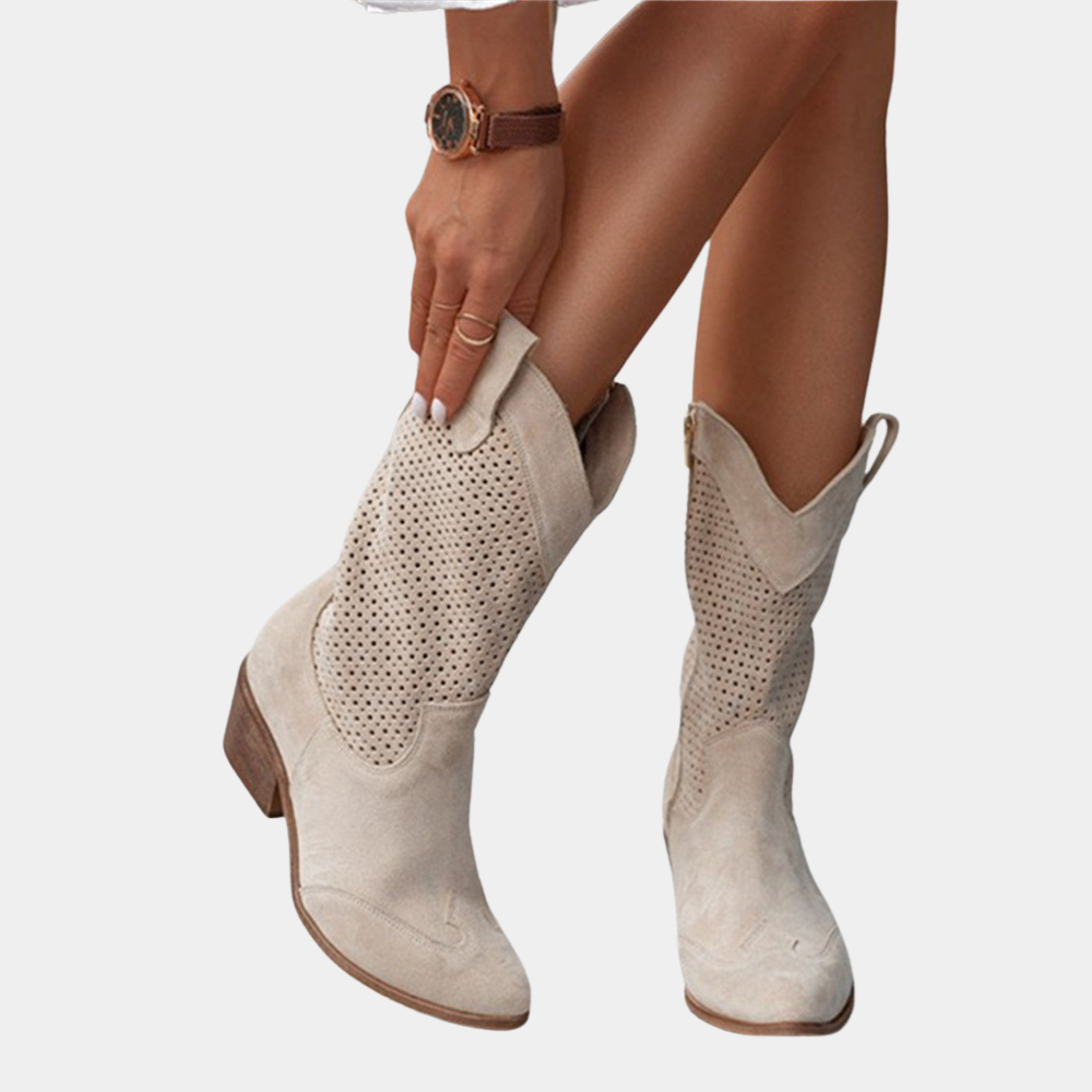 Women's Orthopedic Cutout Western Cowboy Boots