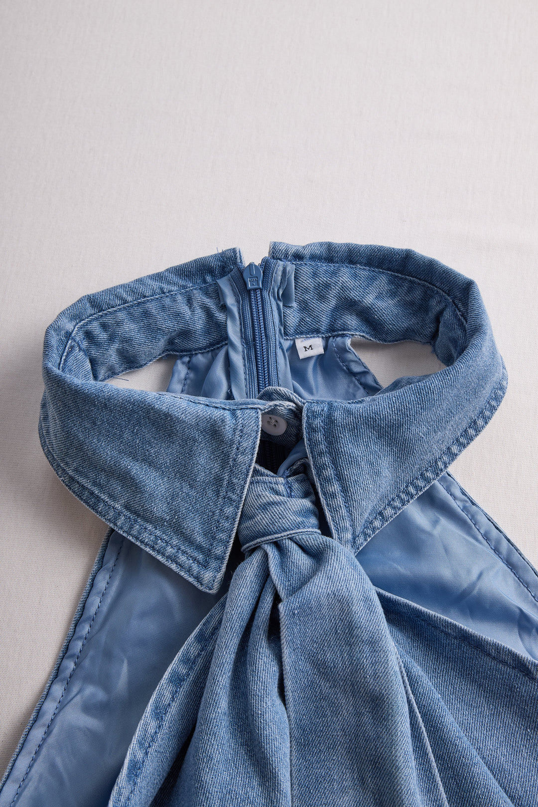 Women's Sleeveless Halter Blouse with Neck Tie Detail