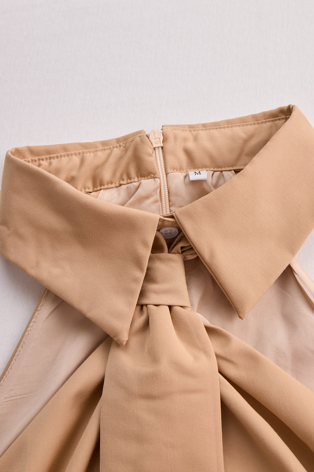 Women's Sleeveless Halter Blouse with Neck Tie Detail