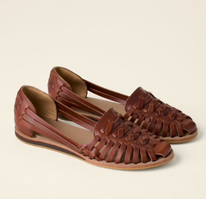 Women's Orthopedic Flat Woven Leather Sandals