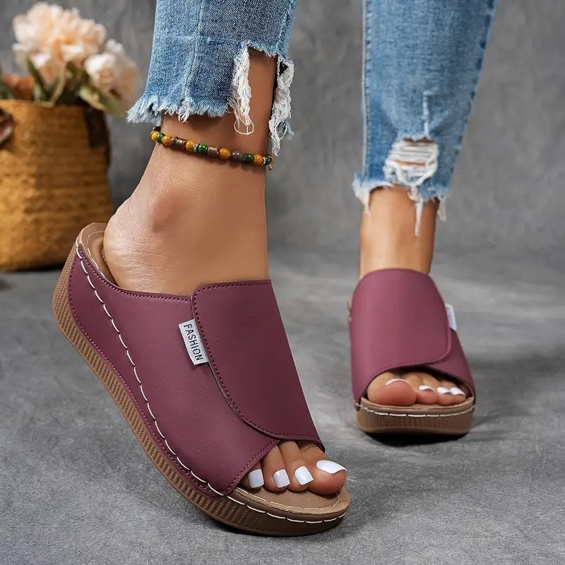 Women's Arch Support Slip On Sandals with Open Toe