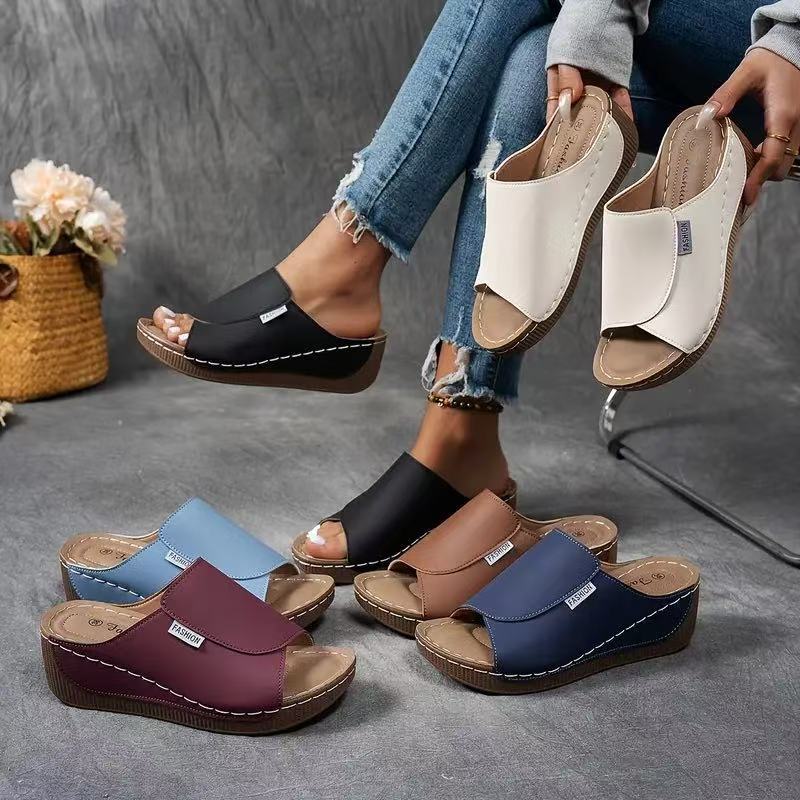 Women's Arch Support Slip On Sandals with Open Toe