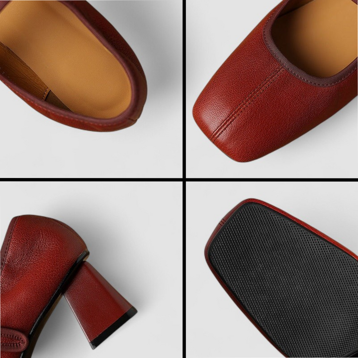Women's Orthopedic Mary Jane Shoes with Block Heel and Ankle Strap Buckle