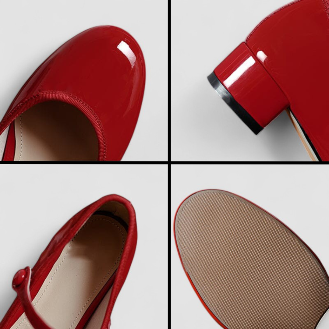 Women's Mary Jane Block Heel Shoes with Ankle Strap