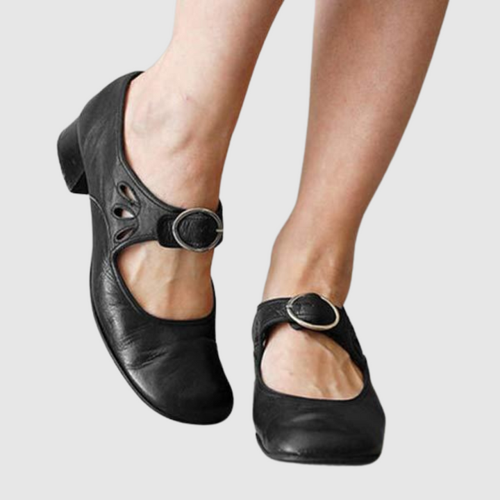 Women's Orthopedic Mary Jane Flats with Buckle Strap