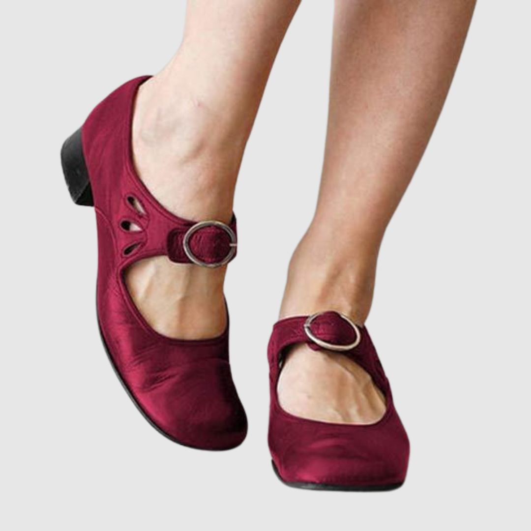 Women's Orthopedic Mary Jane Flats with Buckle Strap