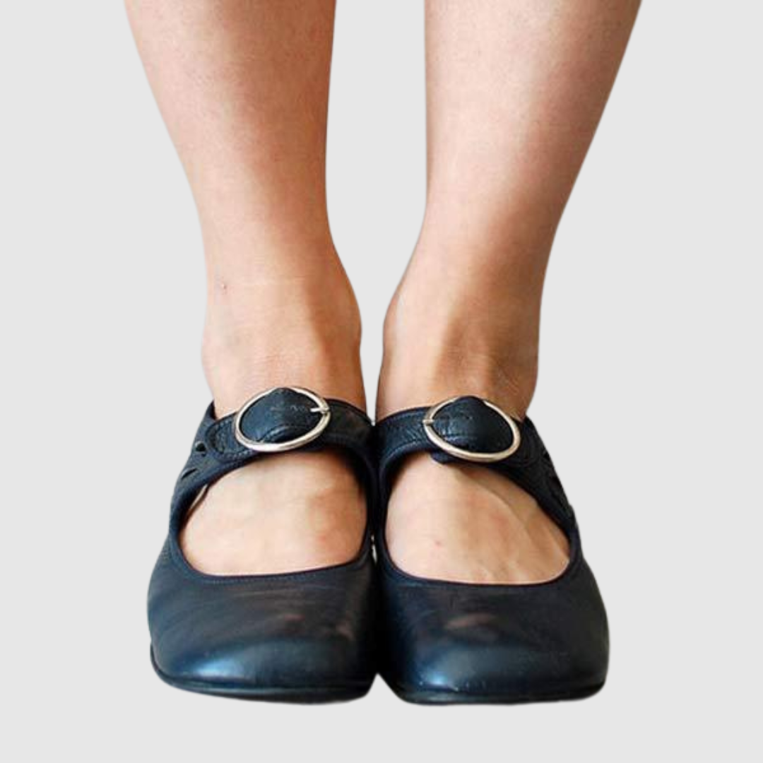 Women's Orthopedic Mary Jane Flats with Buckle Strap