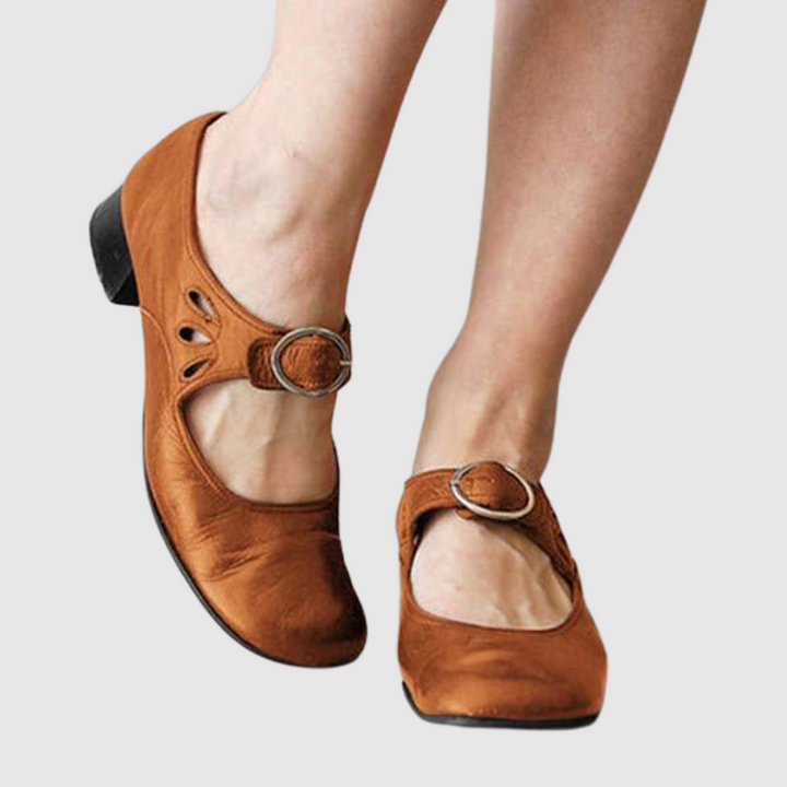 Women's Orthopedic Mary Jane Flats with Buckle Strap