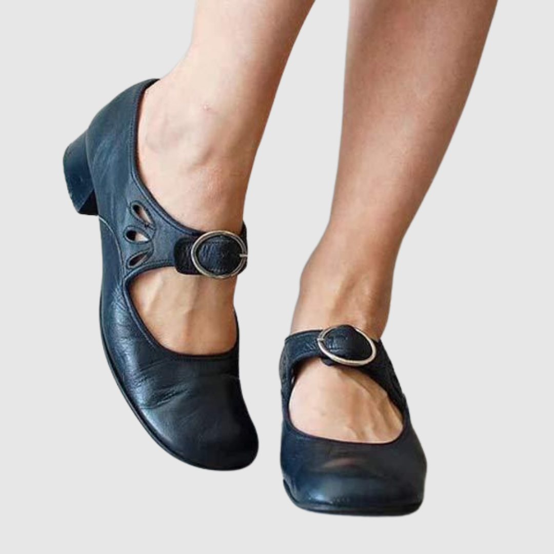 Women's Orthopedic Mary Jane Flats with Buckle Strap