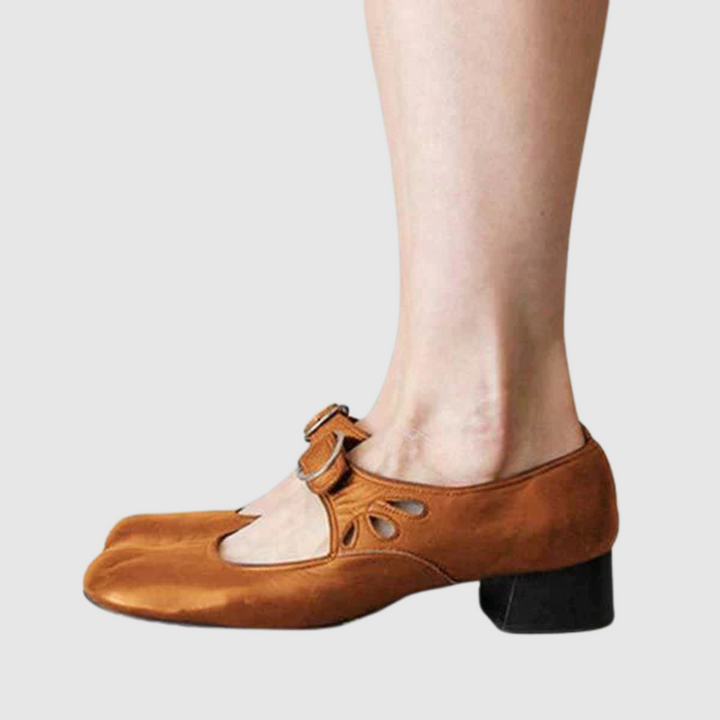 Women's Orthopedic Mary Jane Flats with Buckle Strap