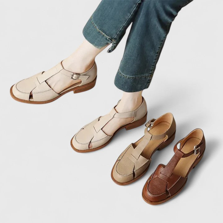 Women's T-Strap Mary Jane Sandals with Low Heel