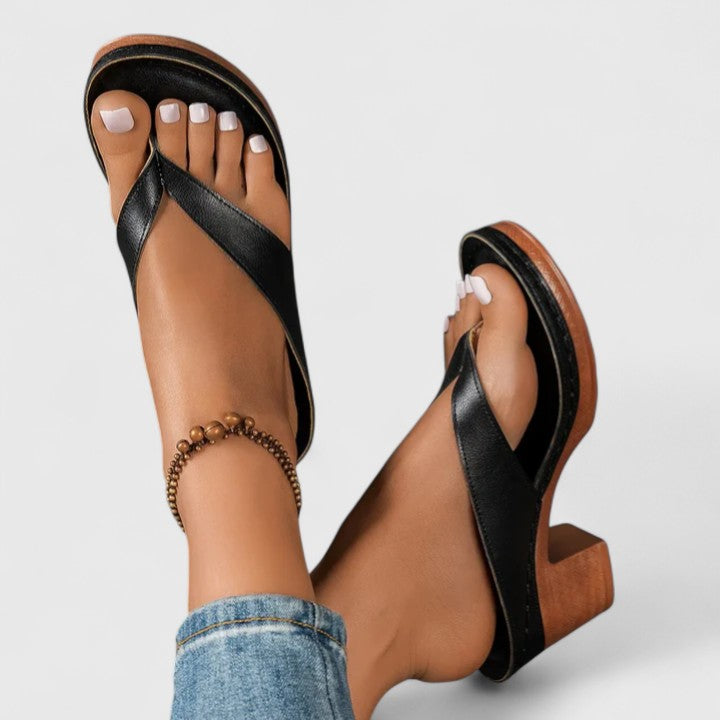 Women's Orthopedic Thong Heels Flip Flop Block Heel
