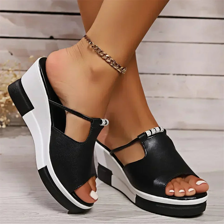 Women's Orthopedic Open Toe Wedge Slip On Sandals