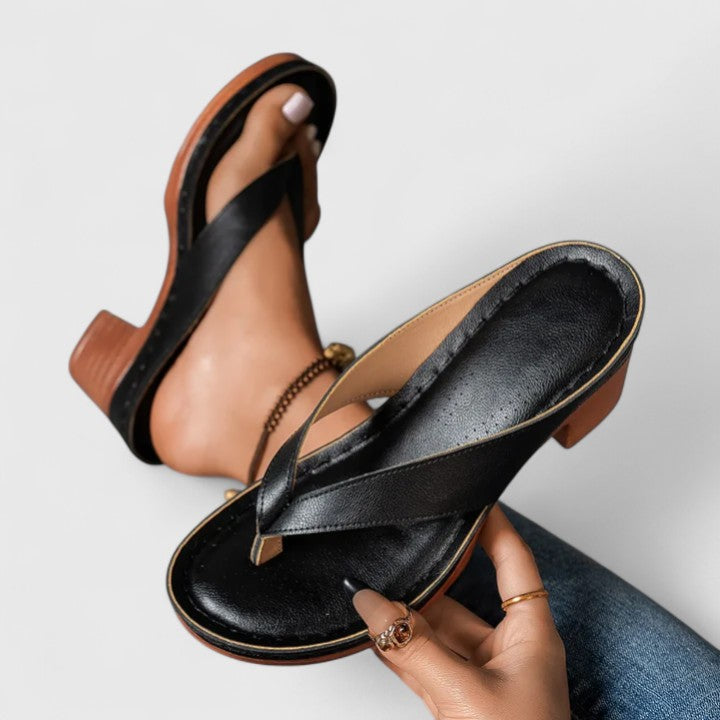 Women's Orthopedic Thong Heels Flip Flop Block Heel
