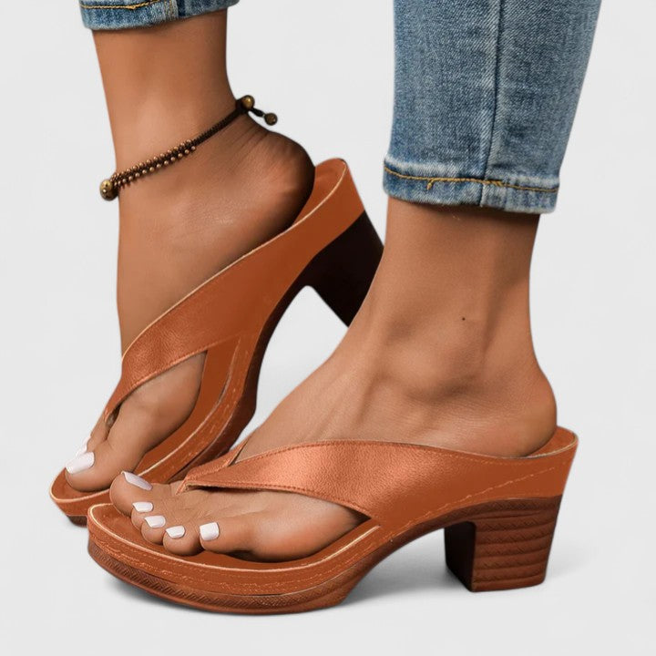 Women's Orthopedic Thong Heels Flip Flop Block Heel